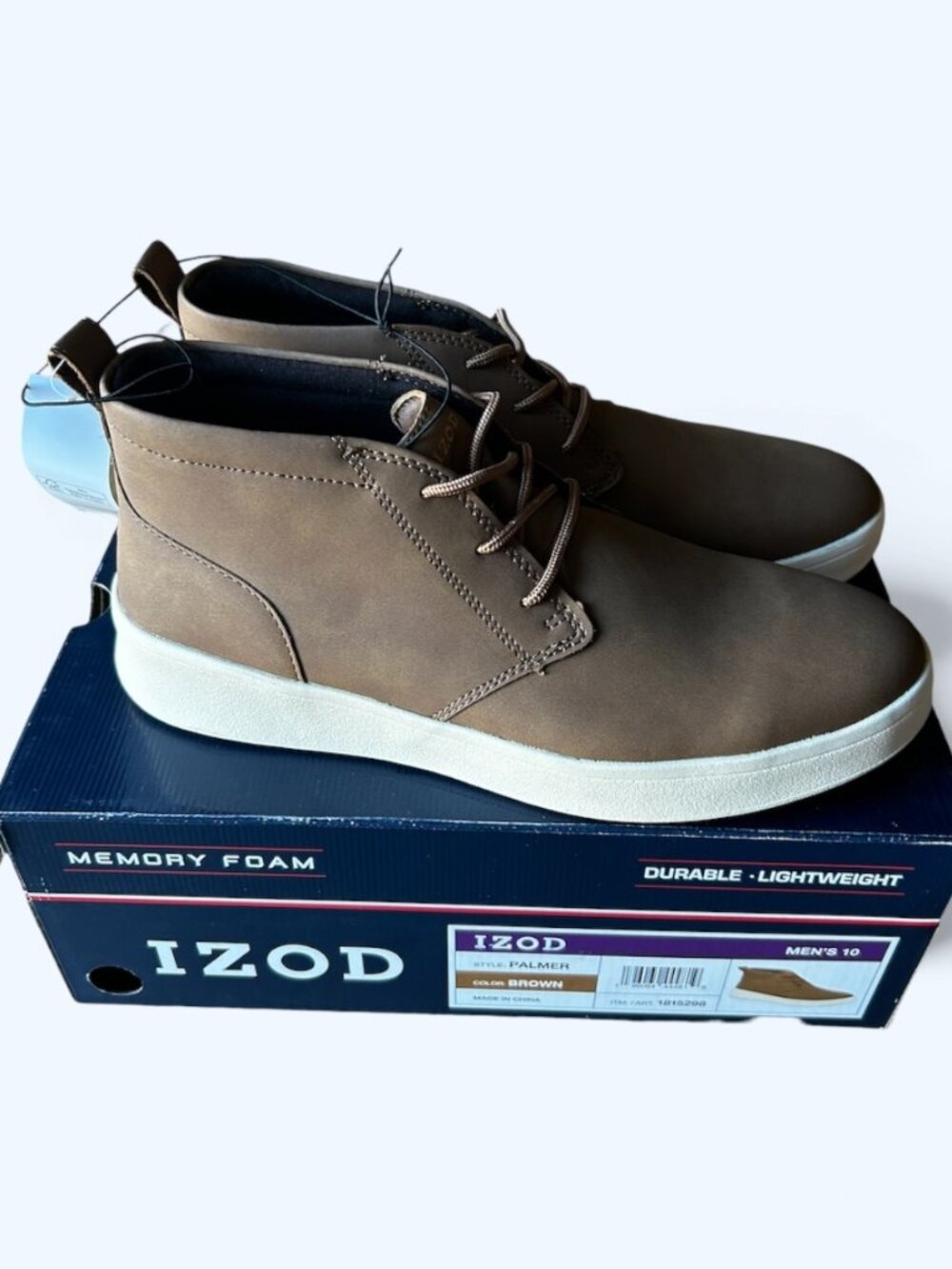 IZOD Men's Palmer Chukka Boot Memory Foam Brown Size 10